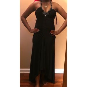 Long Black Halter Gown